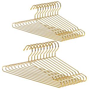 lot 17135 image: Nature Smile 20 Pack 17.7 Inch Menfts Heavy Duty Metal Hangers, Space Saving Wire Coat Hanger for Everyday Use, Gold