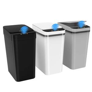 lot 17151 image: 3 Pack Automatic Small Bathroom Trash Can with Lid - 2.5 Gallon Touchless Garbage Can, Motion Sensor Smart Trash Bin, Slim Dog Proof Trashcan, Waterproof Plastic Wastebasket for Bedroom Office Kitchen