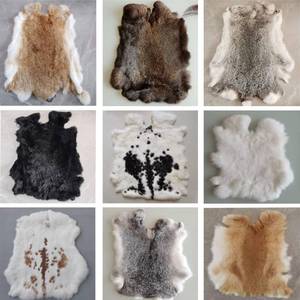 lot 17157 image: Assorted Bulk Grade Natural Rabbit Pelt with Fur (10 by 14in) Rabbit Pelts Skin Fur Hide Leather for Decoration Crafts Cat Dog Toys Soft Professionally Tanned Sewing Quality 10packin