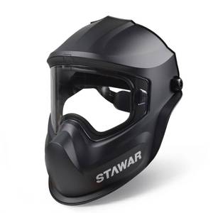 lot 17163 image: Shine STAWAR Black Grinding Face Shield, Lightweight Cutting Face Shield with Anti-Fog and Scratch Resistance Lens Face Shield Mask for Grinding, Cutting, Woodworking (DIN 1, Black)