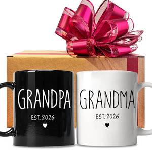 lot 17167 image: FALJIOK New Grandparents Coffee Mug Gifts First Time 2026, Promoted to Grandparents Grandma and Grandpa 2026 Mugs, Pregnancy Announcement Gifts for Grandfather Grandmother, Baby Announcement Gift