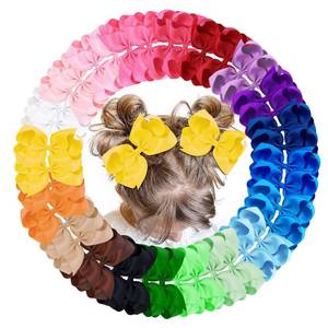 lot 17170 image: Oaoleer 40Pcs 4.5 Hair Bows Clips Grosgrain Ribbon, Alligator Clips, Barrettes Hair Accessories for Baby Girls Infants Toddlers Kids Teens Children (4.5 Inch, 20 Colors in Pairs)in