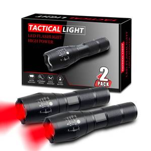 lot 17173 image: XINFEIBEI Low-Lumen Red Flashlight LED Single Mode Zoomable Red Light Flashlights for Astronomy, Reading, Night Vision, 2-Pack