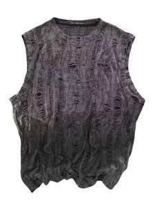lot 18069 image: RoseSeek Menfts Distressed Ripped Tank Top Crewneck Sleeveless Tank Tops Summer Clothes Streetwear Grey L