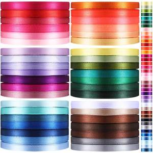 lot 18080 image: Thiccywoov 40 Rolls Satin Ribbons Colorful Fabric Ribbons Assorted Solid Rainbow for Gift Wrapping Bows Crafts DIY Bouquet Christmas Wedding Shower Decor(14 Wide,1000 Yd Long,Multicolor)in