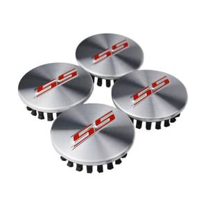lot 18084 image: (Set of 4) 68mm2.67 inches SS Wheel Center Cap Covers Hub Cap Emblem Badge Trim for 2016-2023 6th Generation Chevrolet Camaro