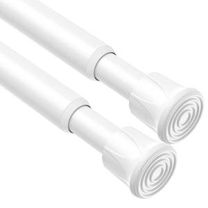 lot 18093 image: AIZESI Spring Tension Curtain Rods Short Tension Rod (White,28 to 48in-2Pcs)in