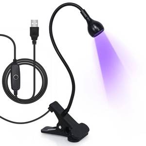 lot 18115 image: AORAEM Nail Lamp LED Nail Manicure Dryer Curing Light with Black Gooseneck and Clamp for Gel Nails