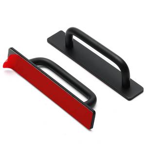 lot 18116 image: Ravinte Adhesive Cabinet Handles Self Stick Drawer Pulls Stick on Handle Black Cabinet Pulls No Drilling Push Pull Helper for Kitchen Cabinet Window Sliding Closet Door Handle - 5.83, 2 Packin