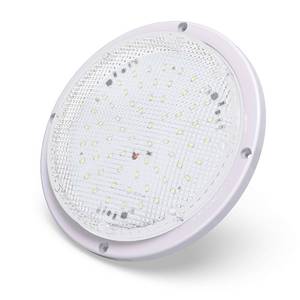 lot 18121 image: Leisure LED RV Trailer Camper 5th Wheel White 8.5 Round Scare Porch 12V LED Light 600 LMin