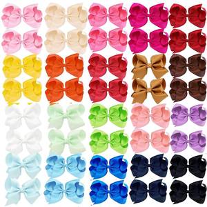 lot 18127 image: 40PCS 4 Inch Hair Bows for Girls,Hand-made Grosgrain Ribbon Hair Bow Alligator Clips Hair Accessories for Toddlers Baby Girls Kids Teens in Pairs