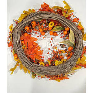 lot 1402 image: Christmas Wreath -26 Inch Real Touch Norfolk Pine Wreath for Front Door, Christmas Wreath with Lights, Greenery Wreath with Ribbon Bell for Home Table Wall Window Indoor Outdoor Christmas Decoration