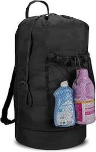 lot 2325 image: Dalykate Backpack Laundry Bag, Laundry Backpack with Shoulder Straps and Mesh Pocket Durable Nylon Clothes Hamper Bag with Drawstring Closure for College, Travel, Laundromat, Apartment