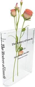 lot 8127 image: The Mystery of Growth Book in Acrylic Vase Display 2Pk