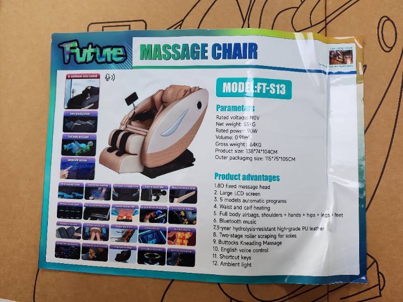 lot 7201C image: Unused Electric Massage Chair in Original Packaging