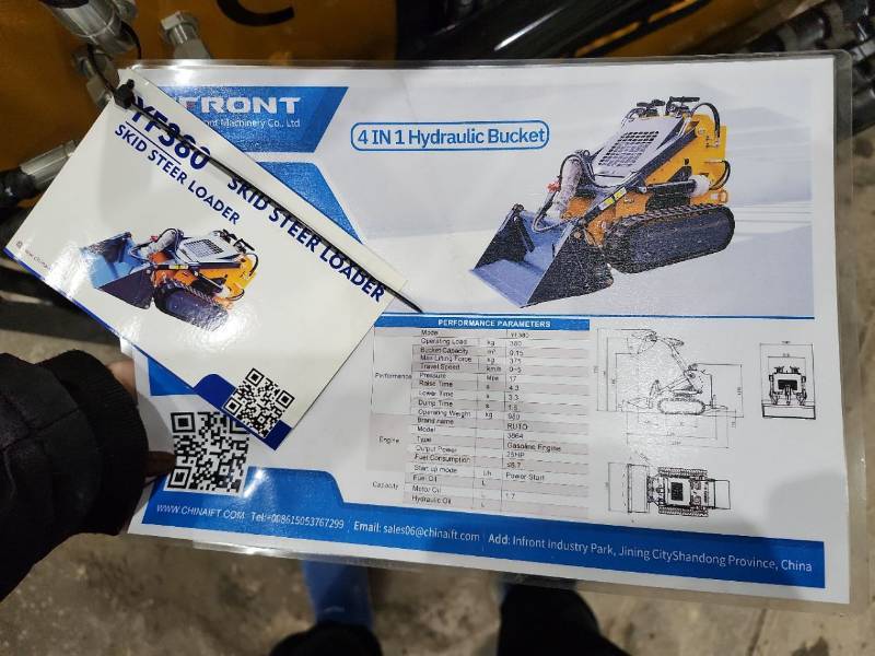 lot 3806 image: Unused INFRONT 23.5HP Skid Steer Loader Model YF380