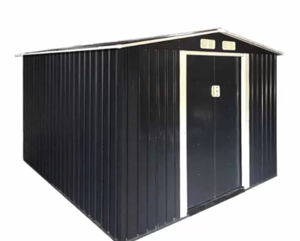 lot 2698 image: Unused Landhonor 8 x 10FT Galvanized Apex Roof Metal Shed