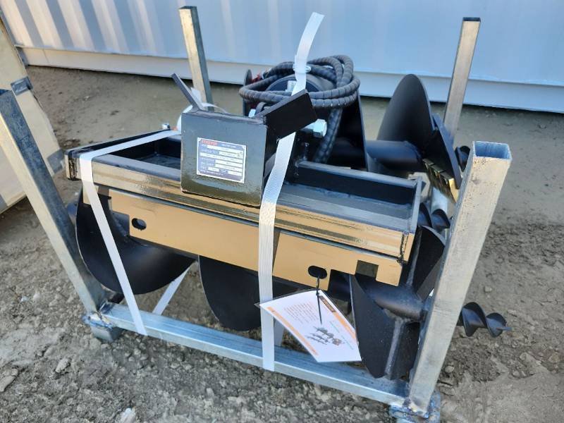 lot 9519 image: Unused StarVox VOX-ASA Mini Skid Steer Auger Set  3 Augers (8, 12, 18)  Power Head
