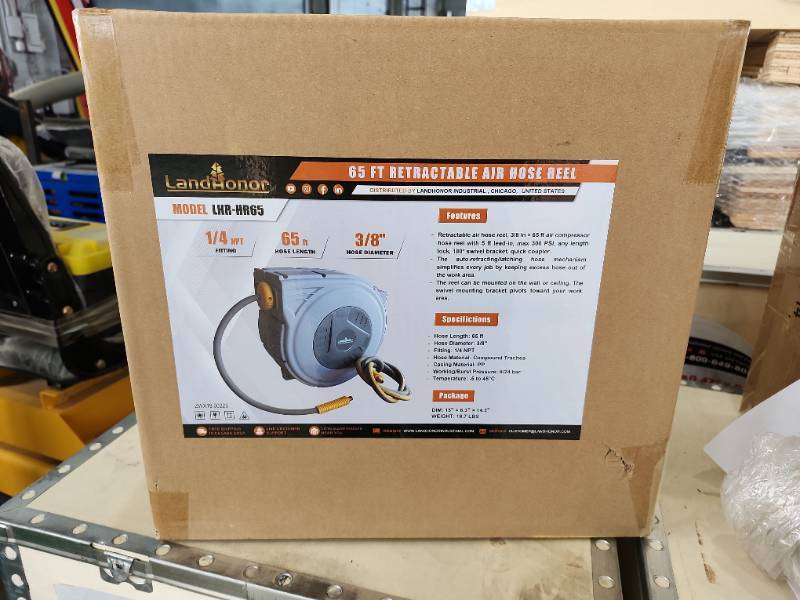 lot 2802 image: Landhonor 65ft Retractable Air Hose Reel LHR-HR65