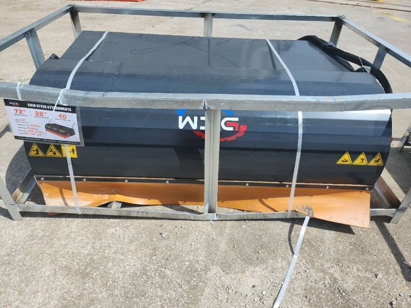 lot 3506 image: Unused Skid Steer WIG 72-inch Box Broom Sweeper Skid Steer Attachment