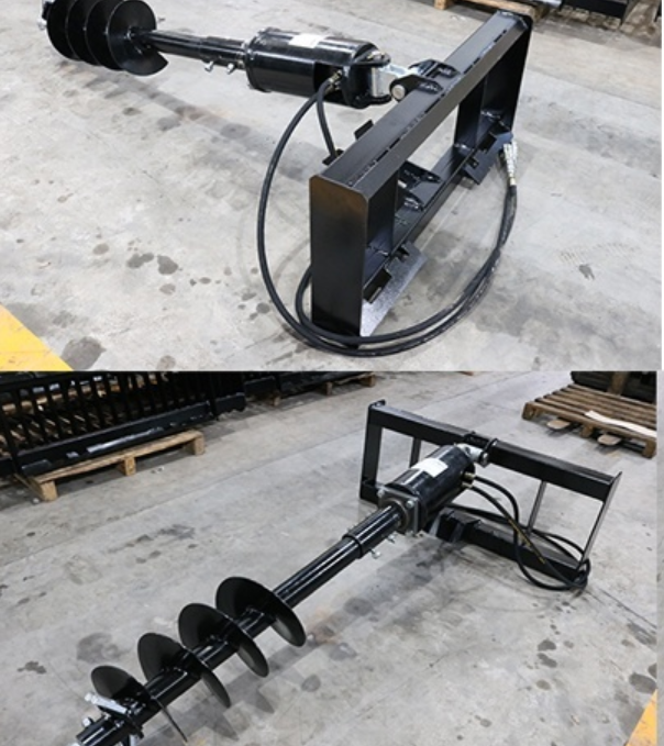 lot 2001J image: Unused 2026 JCT Skid Steer Hydraulic Auger Drive & Bits (quick attach,12 in.& 18 in. Alloy bits)