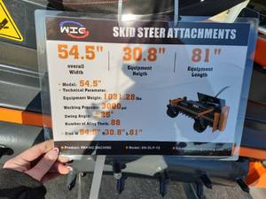 lot 3540 image: Unused WIG 54.5(W) Skid Steer Raking Machine  XN-DLP-72