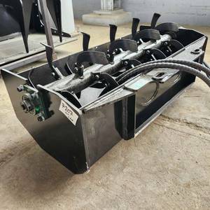 lot 7207B image: Unused Captok CK-XGJ Rotary Tiller Attachment for Mini Skid Steer