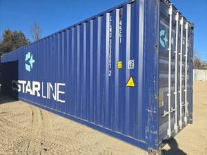 lot 9004 image: 40 High Cube Shipping Container  One-Way Use  Blue  End Door  CLNU3030032