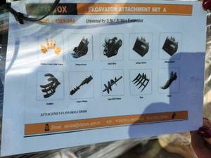 lot 9589 image: Starvox Mini Excavator Attachment Set 12EX-ASA