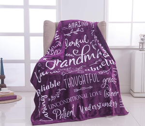 lot 354211 image: Piwaka Grandma BlanketExtra Gifts Bundle Mothers Day & Birthday Gift for Grandma from Grandkids, Soft Cozy Throw Blanket for Grandmother, Nana, Abuela, Gigi, Sentimental Present to Celebrate Love and Warmth (Purple)