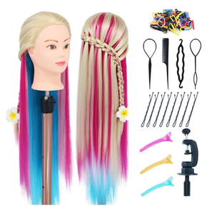 lot 354216 image: 4.34.3 out of 5 stars(349)Mannequin Head with Hair, 29 Training Head Braiding Doll Head for Hair Styling Manikin Cosmetology Mannequin Head Practice Model Head with Clamp Holder(Colorful)