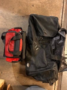 lot 354232 image: Duffle Bundle Large Sports Equipment Duffel Bag with Red Duffle Bundle CarryOn Duffle Bundle  - Retail $80