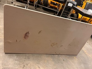 lot 354255 image: 5Ft Heavy Duty Folding Banquet Table Needs Cleaned Made in the USA