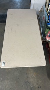 lot 354257 image: 5Ft Beige Banquet-Event FoldingTable with Black Metal Legs-Made in the USA - Retail $45