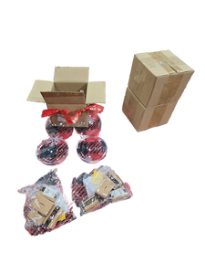 lot 3544011 image: Clear Plastic Holiday Ornaments with RedGold Bow filled with Miniature Amazon Packages (2 Pack, Set of 4 Ornaments Total)