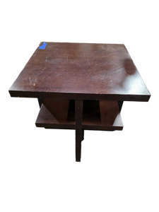 lot 3544018 image: Modern Geometric End Table with Shelves - Retail $45