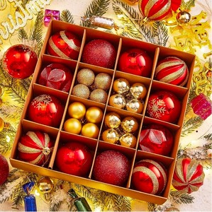 lot 3544038 image: 44Pcs Gold and Red Christmas Balls Ornaments