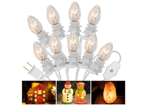 lot 3544079 image: 15 Ft Accessory Cord with 9 Light Bulb1 Spare Accessory Cord with C7 Bulb Village Light Bulbs with OnOff Switch Plugs Replacement Lamp Cord for Christmas Village Houses Indoor Craft Projects Decor