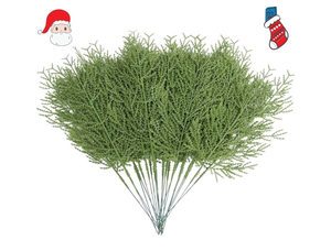 lot 3544081 image: Faux Cedar Stems, 40 Pcs Realistic Artificial Faux Cedar Branches, Christmas Greenery Stems Pine Picks Faux Evergreen Pine Branches for Decorating Wreath DIY Crafts