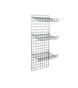 lot 3544109 image: X5 Uline  Gridwall Shelves Available in 2 finishes. 22-12L x 14W Sloping Shelf with Lip - 18 dia. Wire for Grid Panels (NO GRID-WALL)