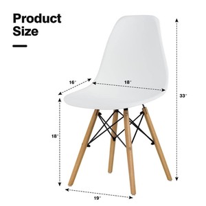 lot 3544116 image: X2 Modern White Molded Shell Chair with Wooden Legs (Set of 2) - Retail $45