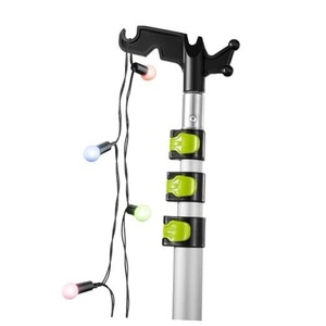 lot 3544134 image: 5-17 30 ft Long Telescopic Extension Pole with Utility Hook  Telescoping Pole for Christmas Lights Installation, String Lights, Birdfeeders  Lightweight and Sturdy  Christmas Light Pole with Hook - Retail $140