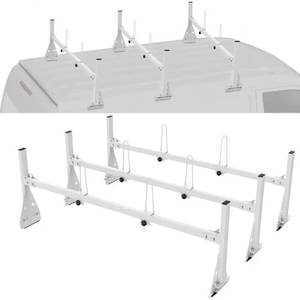 lot 3544138 image: VEVOR Trailer Ladder Rack Van Roof Ladder Rack 800 lbs 56.7-63 inch Adjustable - Retail $139