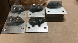 lot 3544145 image: 20 Galvanized Steel Industrial Mounting Plates with Hex Bolts Set Pallet Racking Adjustable Footers - Retail $145