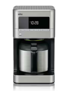 lot 3544147 image: BraunBrew Sense 10-Cup Stainless Steel Drip Coffee Maker with Thermal Carafe (Tested) - Retail $145