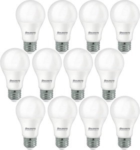 lot 3544171 image: EnviroTech A19 LED light bulb. (12 Pack Case)Brightness 800 lumensEnergy usage 9.5W (equivalent to 60W halogen)Estimated annual energy cost $1.14 per yearColor temperature 4000KRated life 15,000 hours