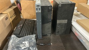 lot 3544192 image: Computer Bundle-Lenovo Think Center Tower With 2 keyboards-1Dell Tower D18M-1 Monitor Riser-2 Computer Mouse- 1Cisco Server