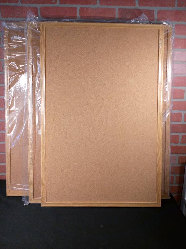 lot 49 image: Universal Cork Boards With Oak Veneer Frame