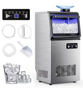 TITTLA14 in. 125 lbs. Full Size Ice Cube Per Day Ice Maker Bottled or Tap Water Sources with Filter and Ice Scoop in Silver - Retail: $469