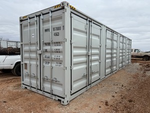 lot 1268D image: First Use 40 foot High Cube Container with 4 sets of side doors and 1 set of rear doors.  Very good condition.  MMPU1078801